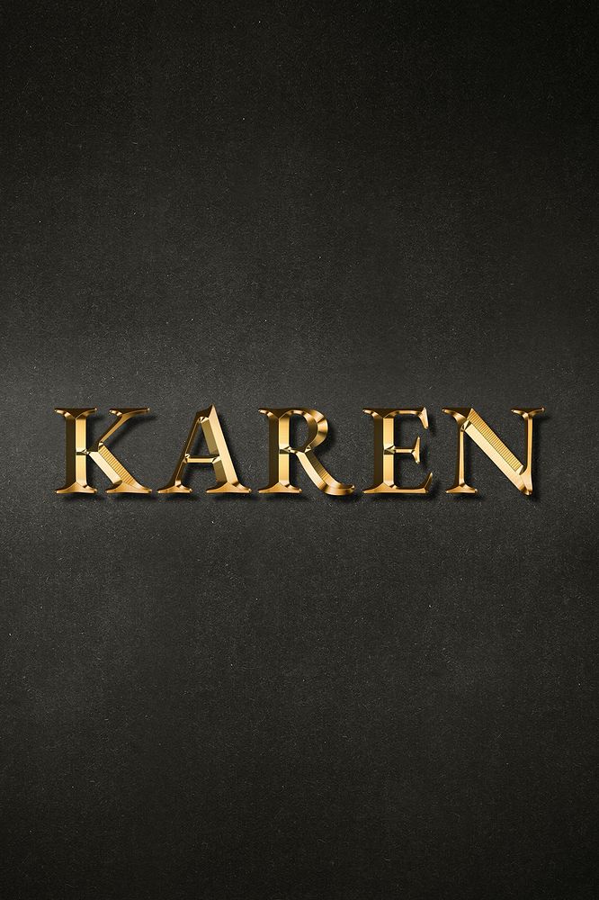 Karen typography in gold effect design element 