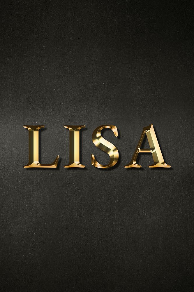 Lisa typography in gold effect design element 