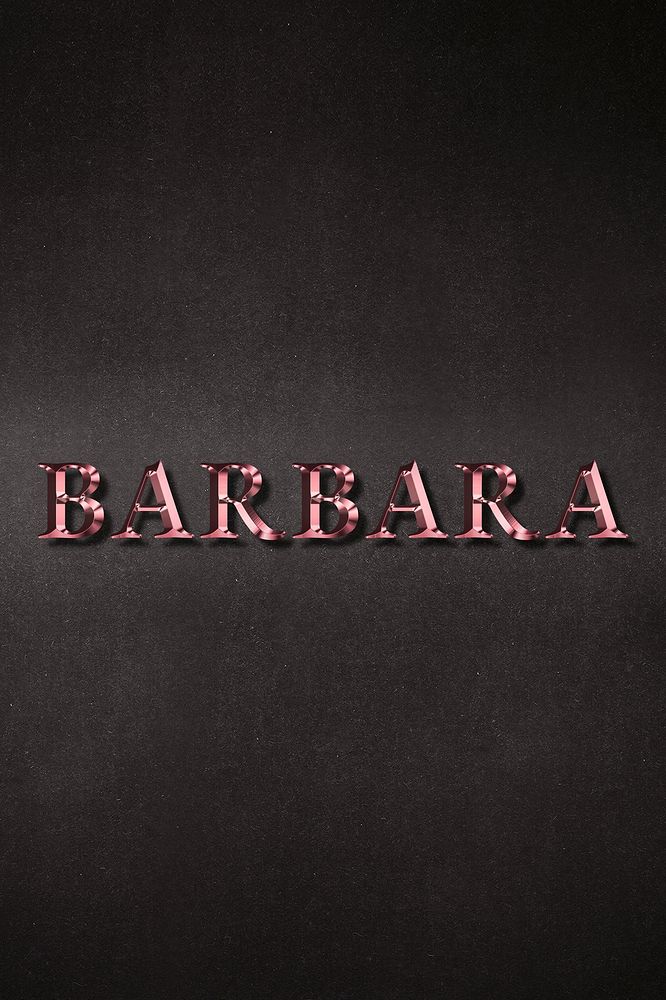 Barbara typography in rose gold design element