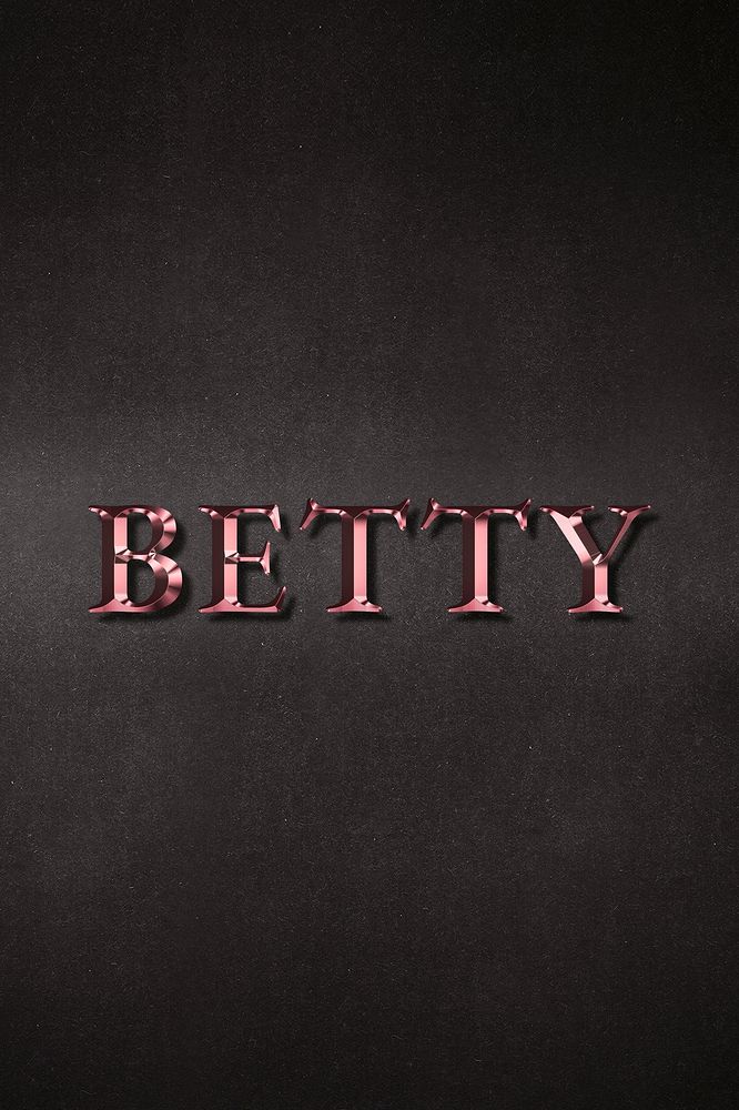 Betty typography in rose gold design element