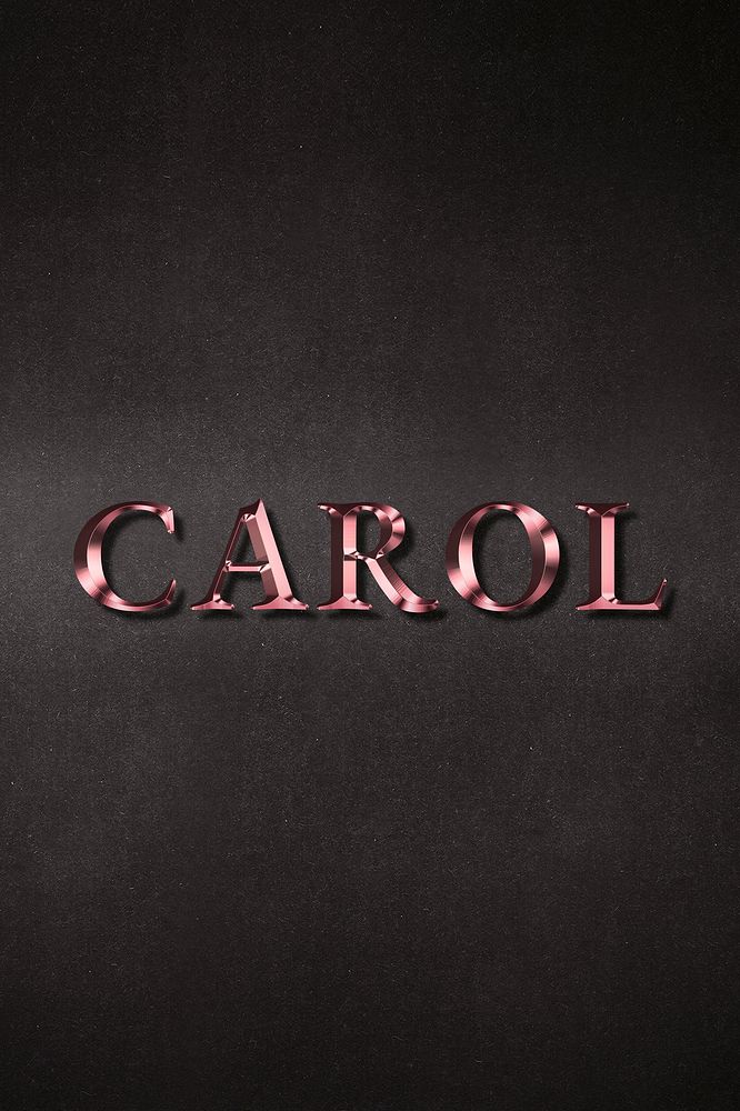 Carol typography in rose gold design element