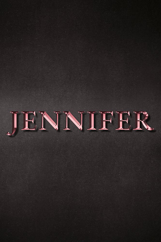 Jennifer typography in rose gold design element