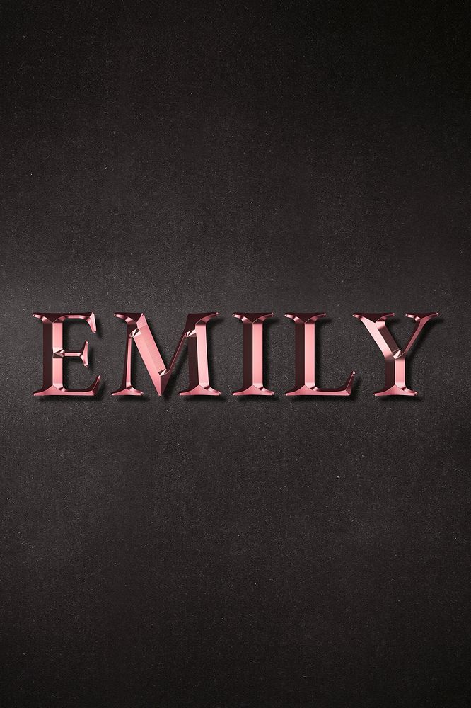 Emily typography in rose gold design element