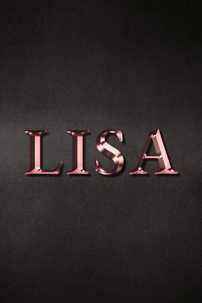 Lisa typography in rose gold design element