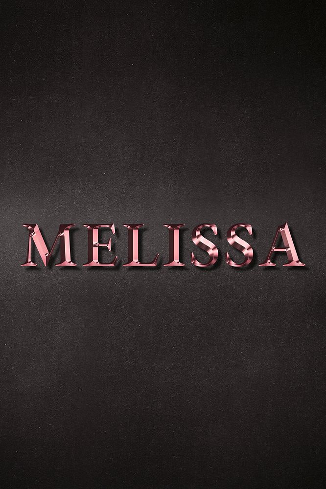 Melissa typography in metallic rose gold design element
