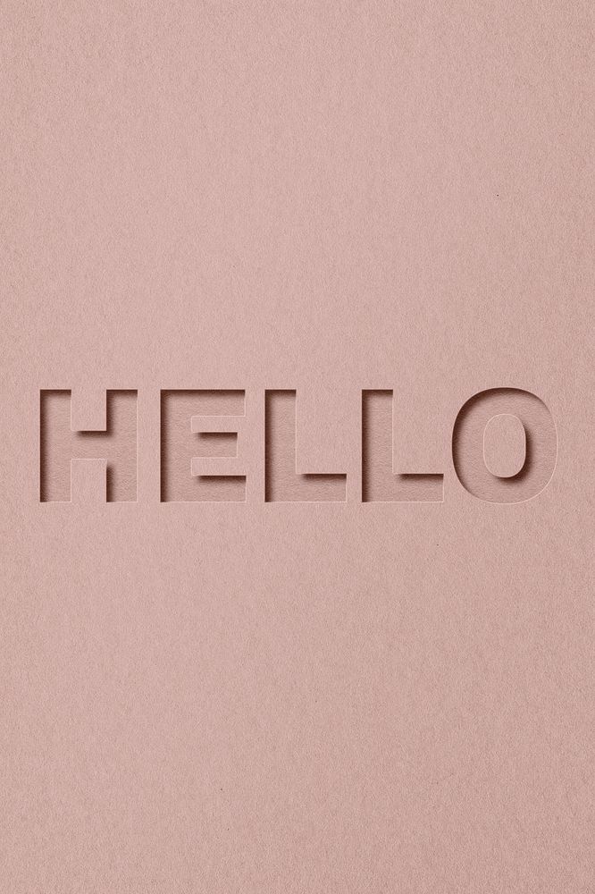 Hello word paper cut font shadow typography