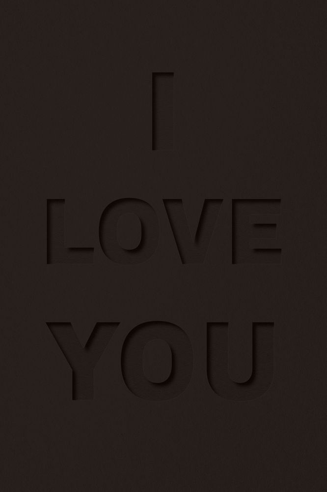 I love you word bold font typography paper texture
