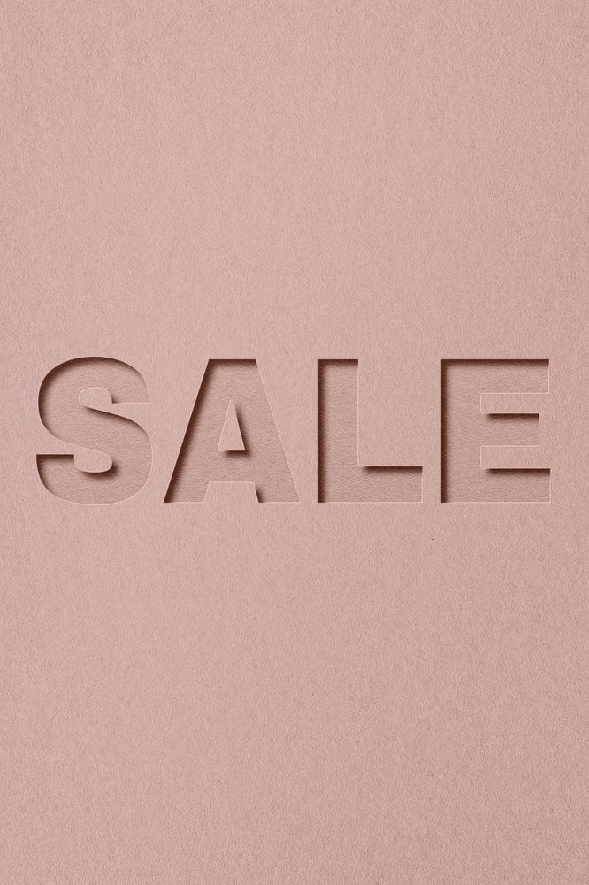 Sale text cut-out font typography