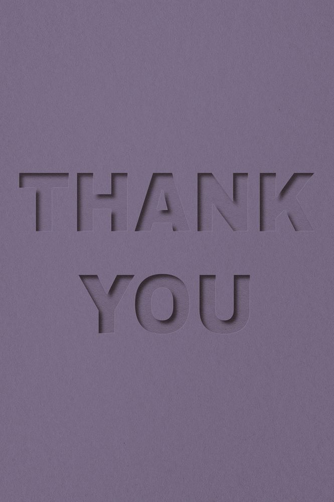 Thank you text cut-out font typography