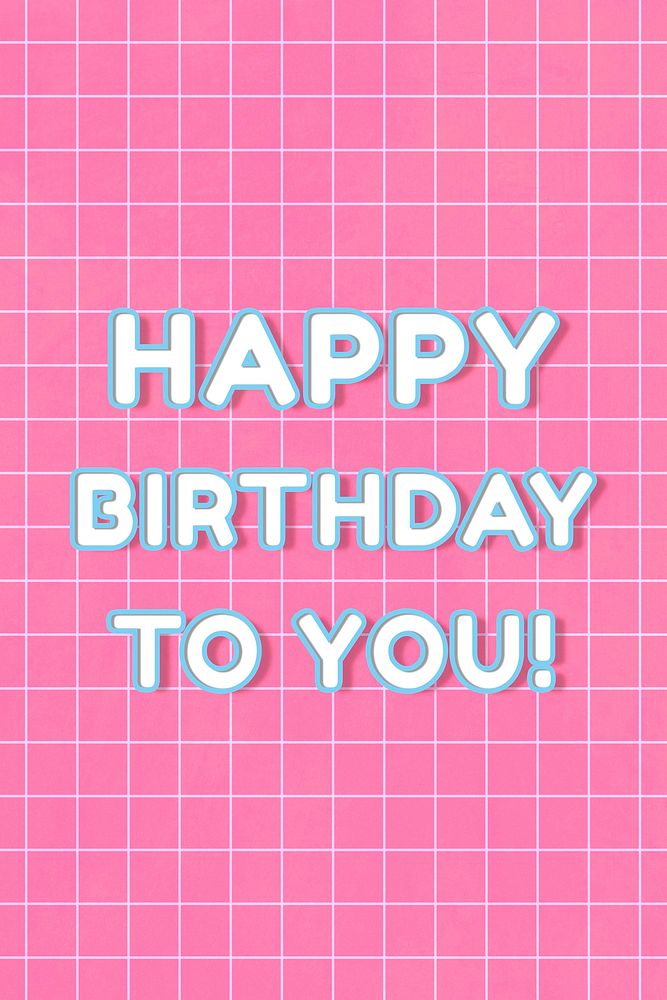 Neon 80&rsquo;s lettering happy birthday to you! outline boldface word