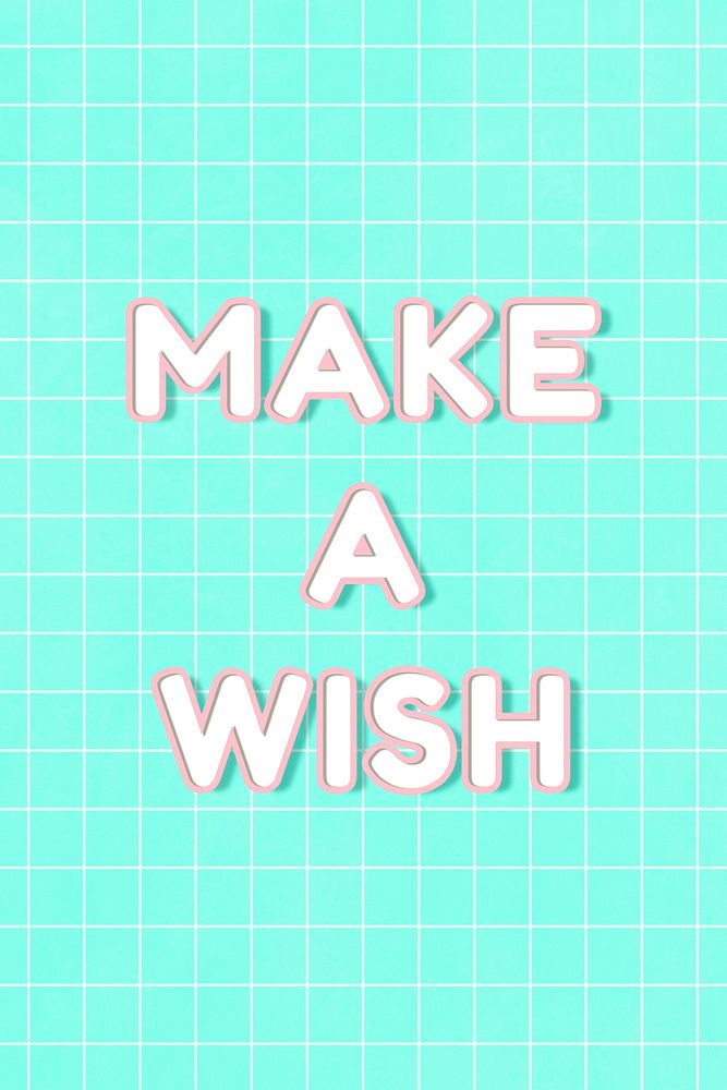 Bold make a wish word neon miami outline typography