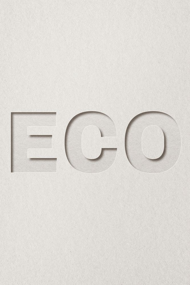 Paper cut eco lettering font typography
