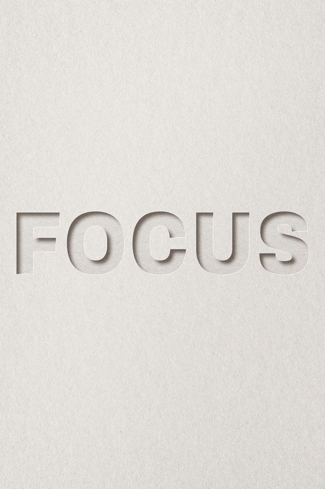 Focus 3d paper cut font typography
