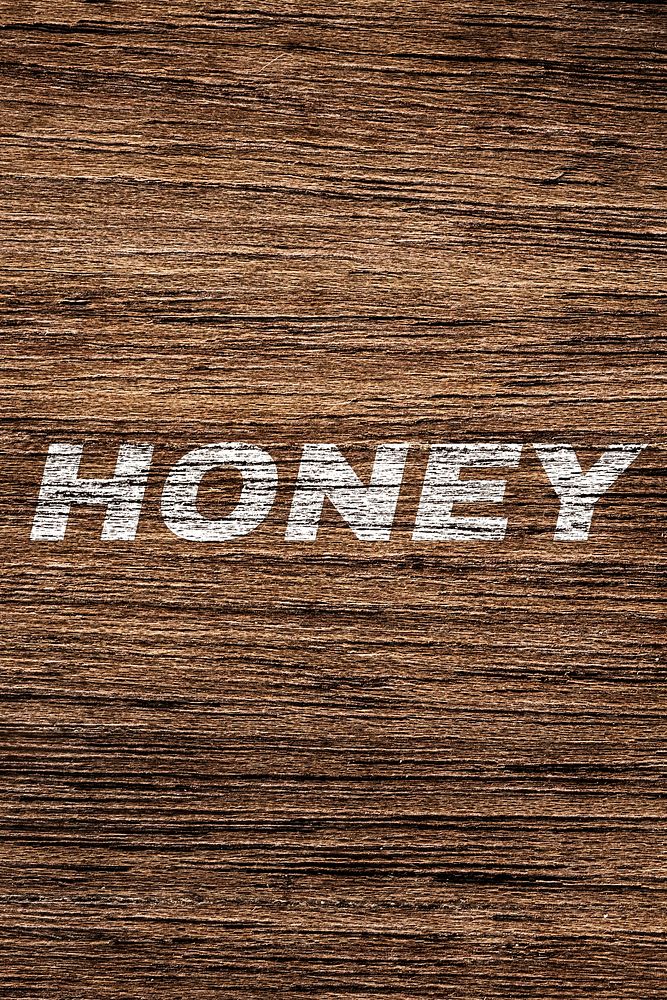 Honey printed word coarse wood texture
