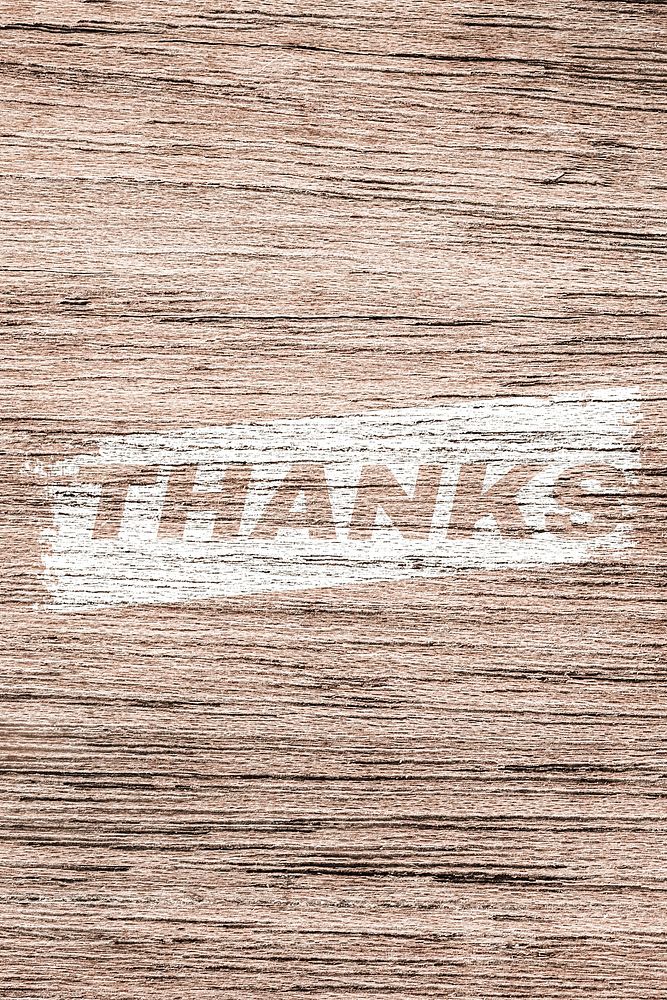 Thanks text typography light wood texture