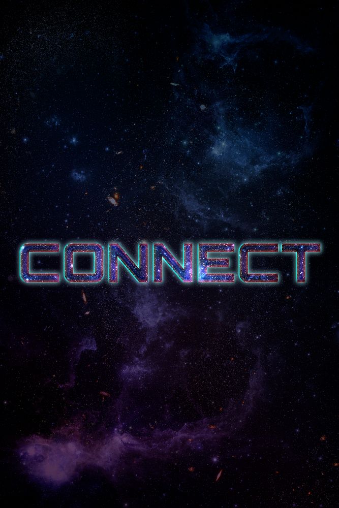 CONNECT word typography blue text