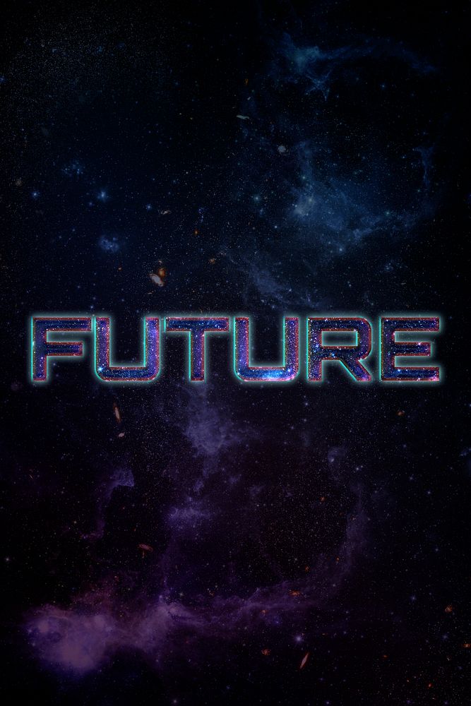 FUTURE word typography blue text