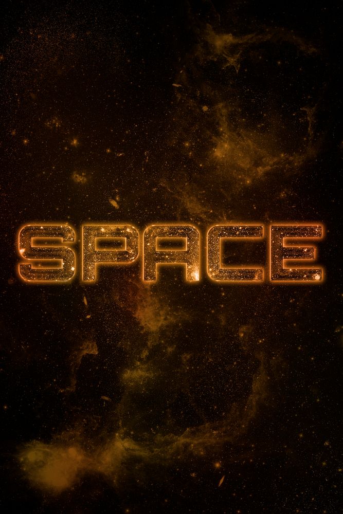 SPACE word typography brown text