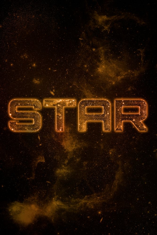 STAR word typography brown text