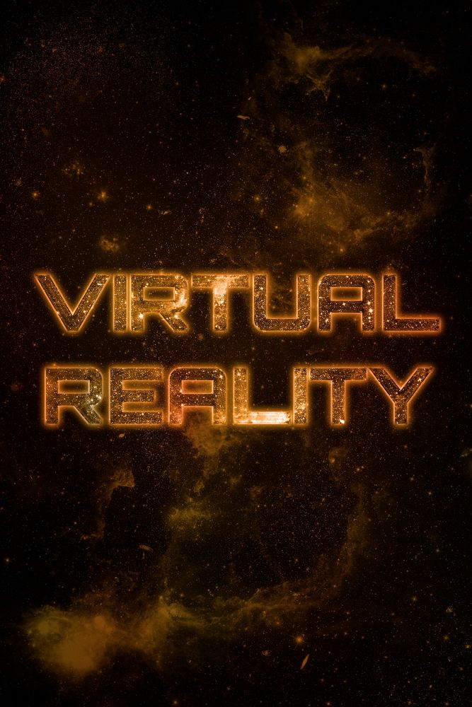 VIRTUAL REALITY word typography brown text