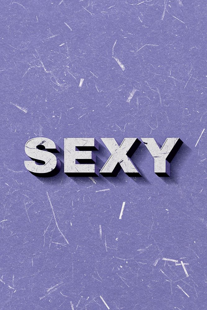 Sexy purple word typography on paper texture banner