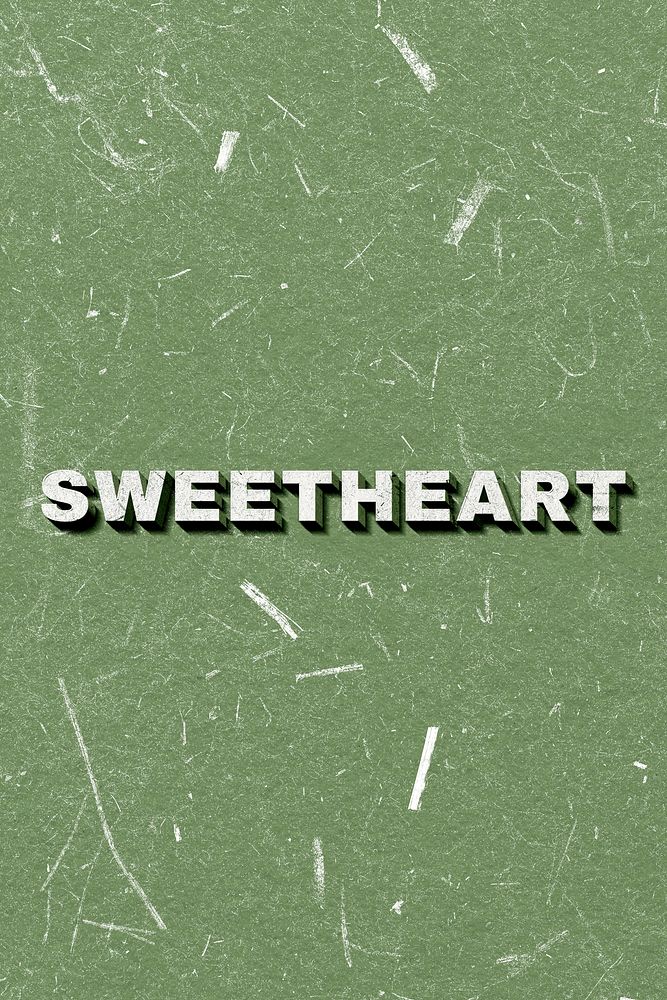 Sweetheart green word on paper texture banner