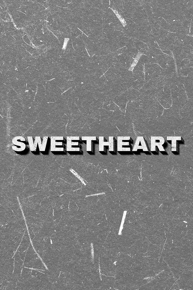 Sweetheart gray word on paper texture banner