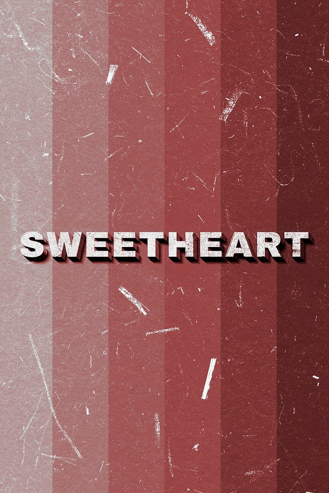 Sweetheart red word on paper texture banner