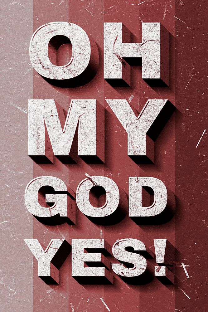 3D Oh My God, Yes! red quote paper font typography banner