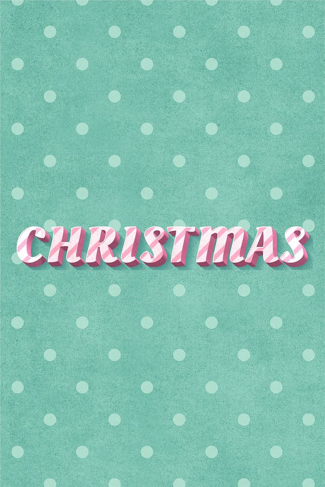 Christmas text 3d vintage word clipart