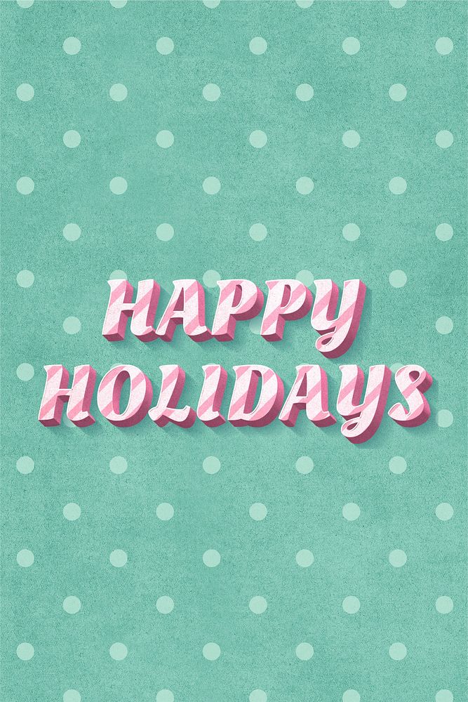 Happy holidays text 3d vintage word clipart
