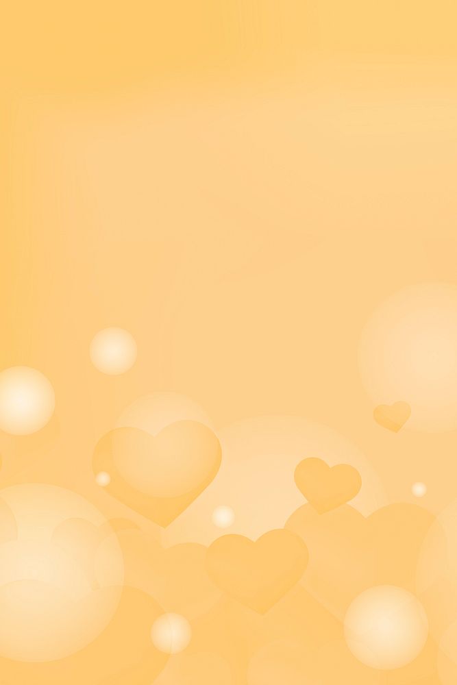 Lovely yellow background with hearts design space