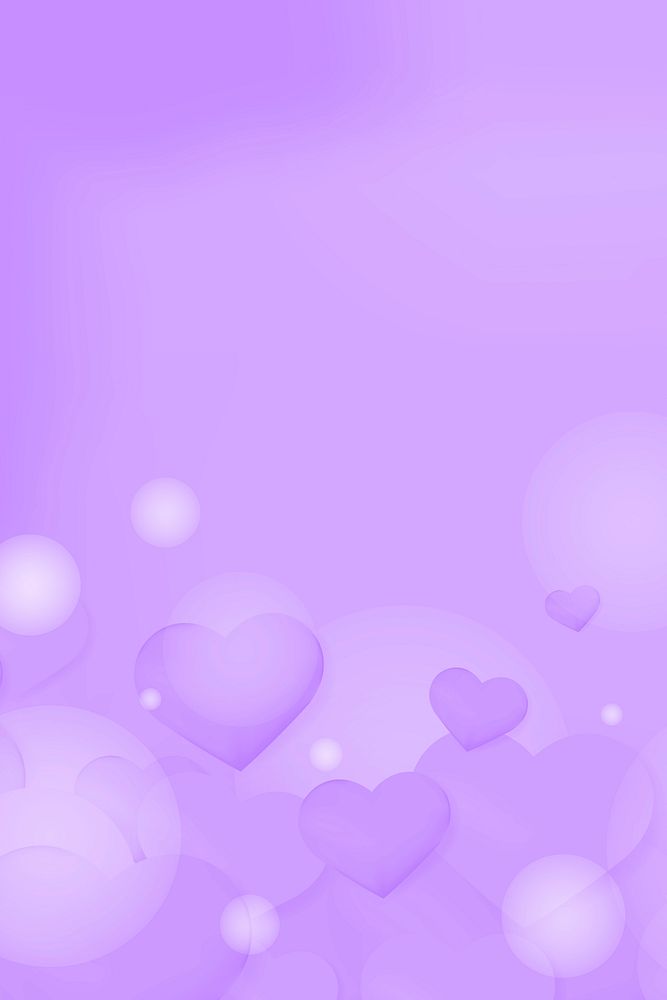 Cute heart purple background blank space
