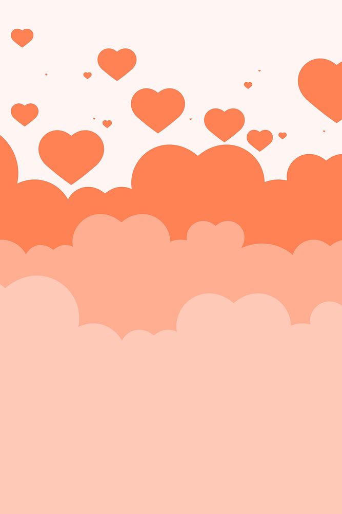 Vector heart background cloud pattern