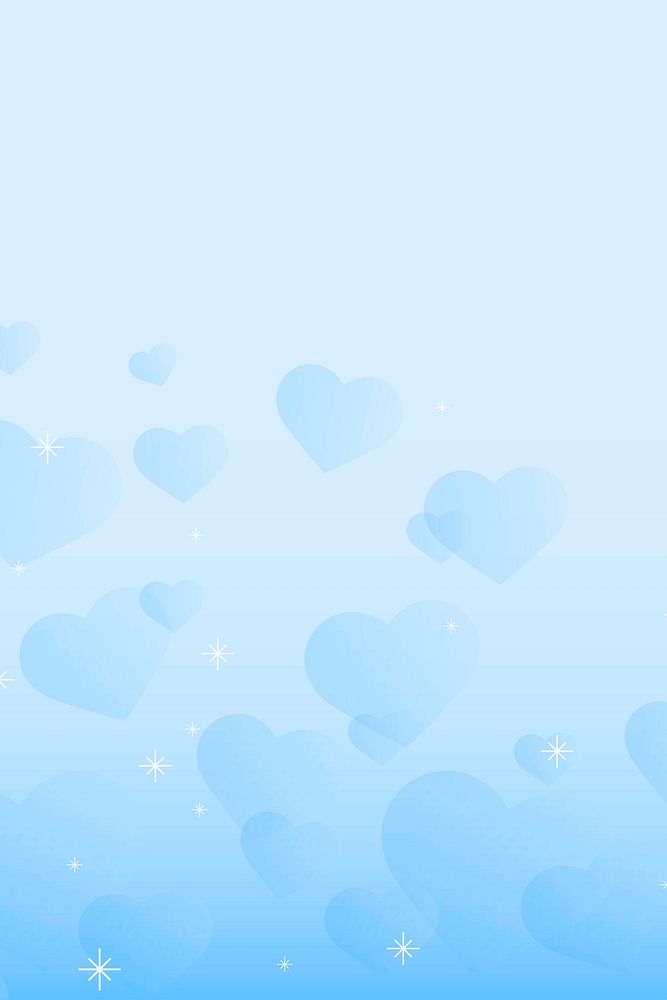 Abstract sparkle heart pattern vector blue background