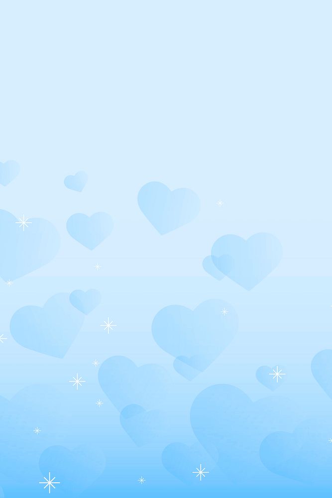 Cute heart blue background design space
