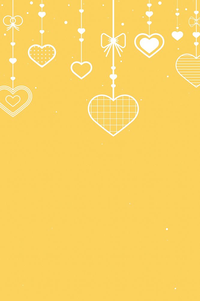 Background with white hanging hearts