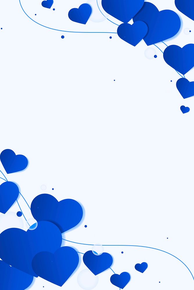 Lovely blue background with hearts design space