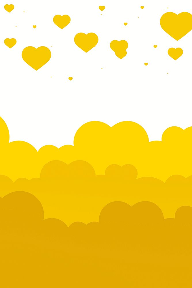 Abstract yellow background with hearts blank space