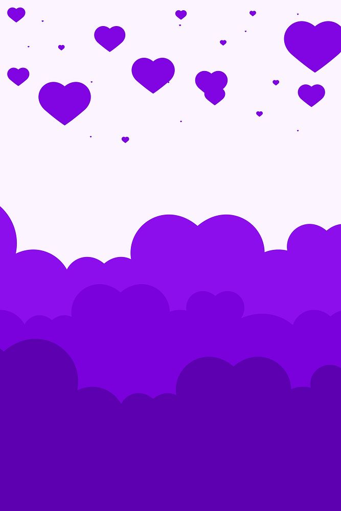 Abstract purple hearts background design space
