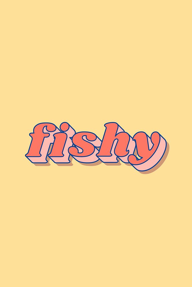 Fishy text retro pastel shadow font