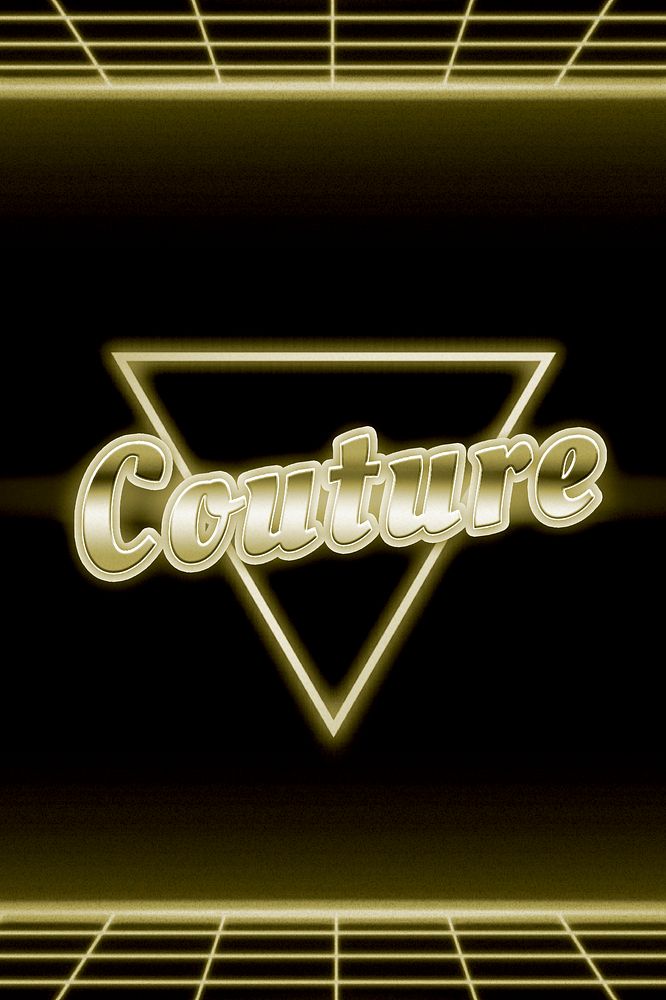 Futuristic neon couture word typography