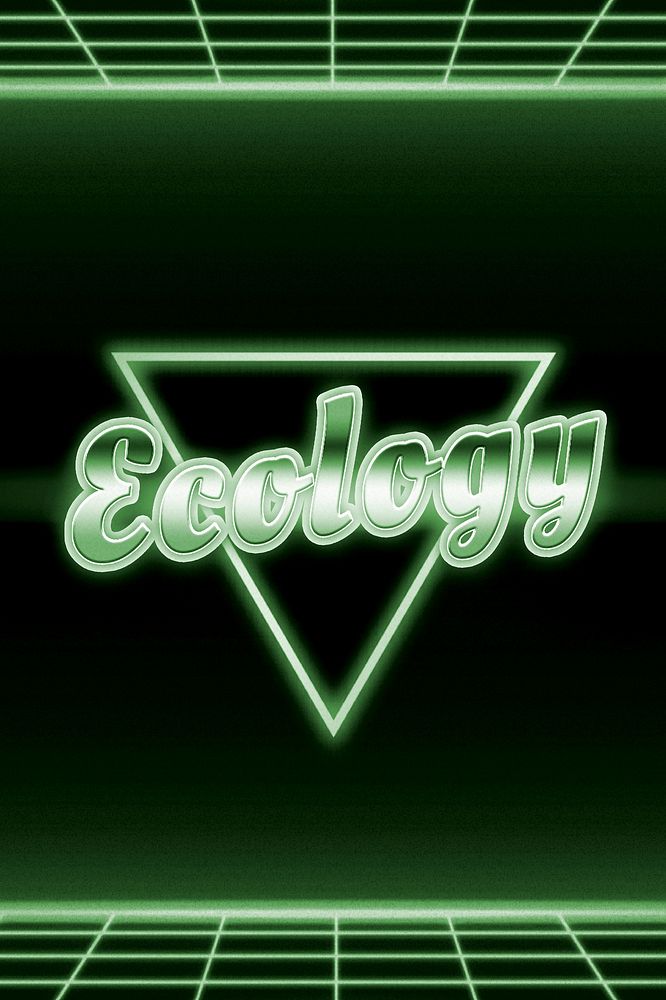 Monochrome futuristic ecology neon typography