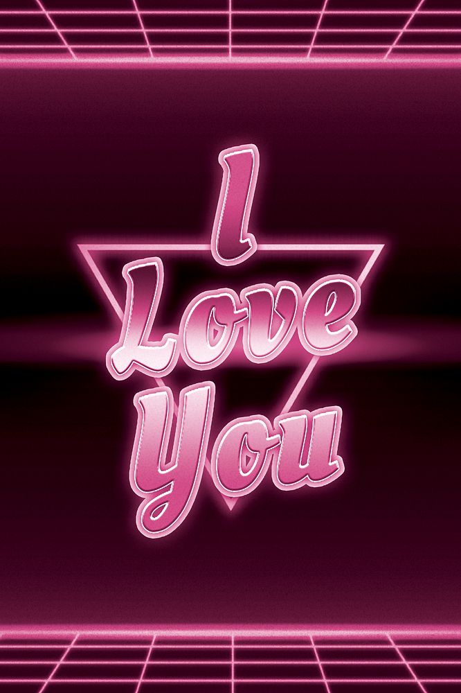 Pink i love you word typography