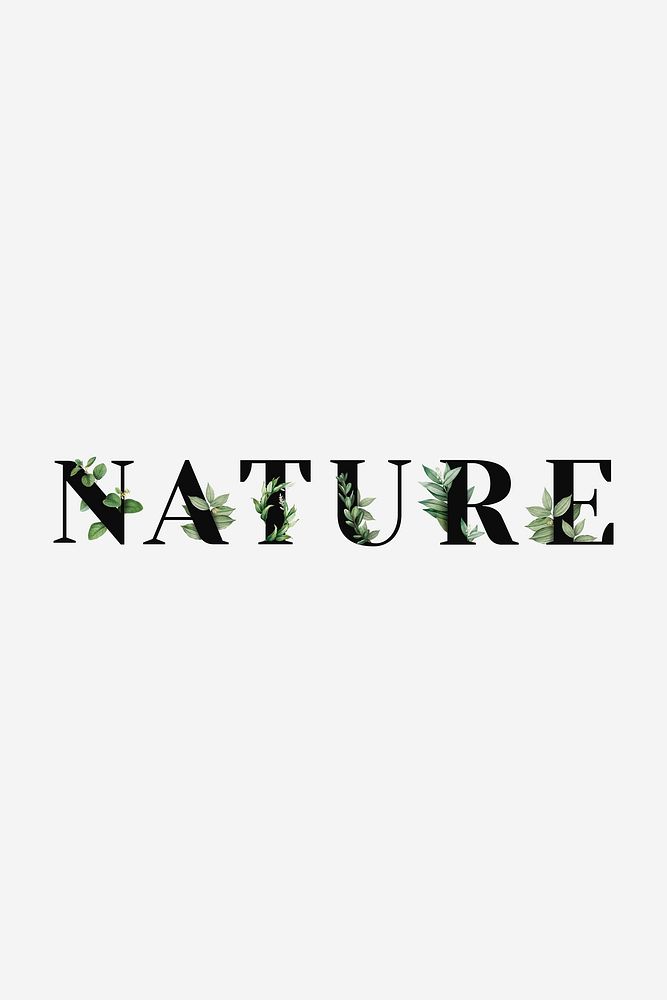 Botanical NATURE vector word typography