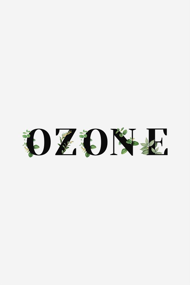 Botanical OZONE psd word black typography