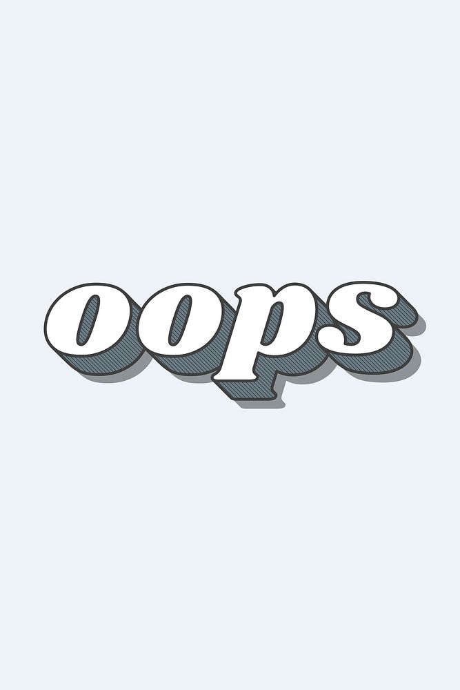 Oops word retro typography vector