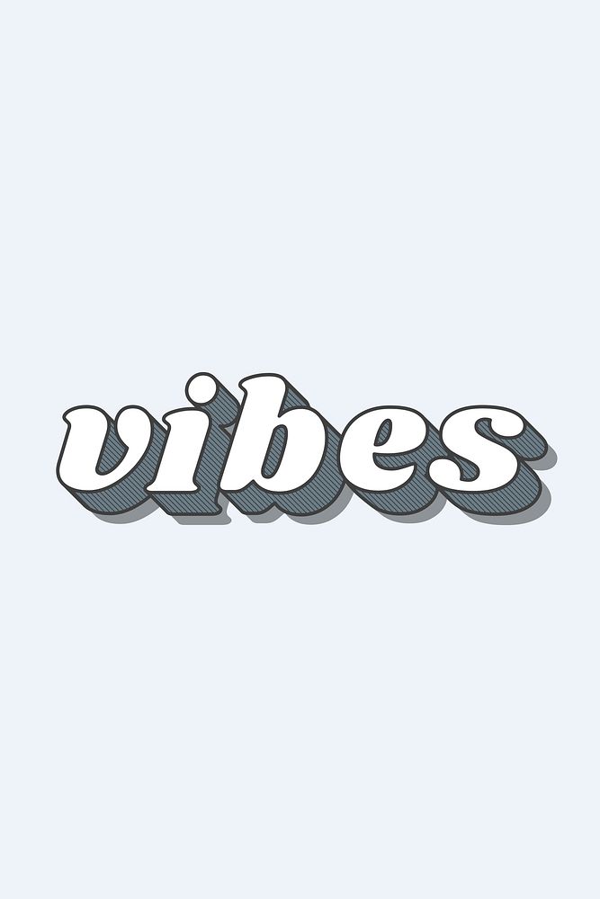 Vibes word bold typography vector