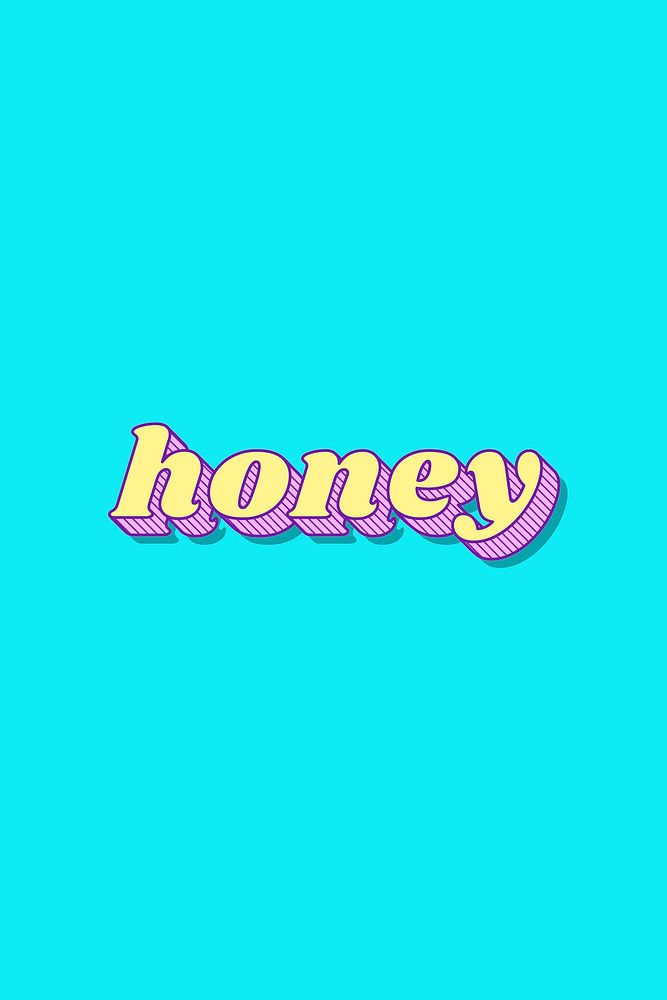 Honey retro bold love theme font style illustration