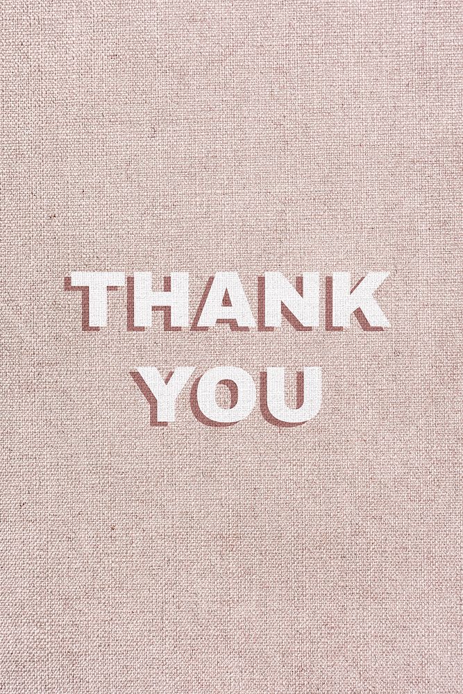 Thank you shadow word art typography